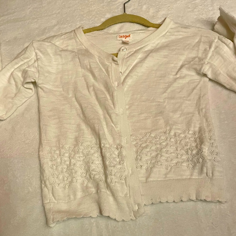 Girls White Sweater Cat and Jack - Size 10/12